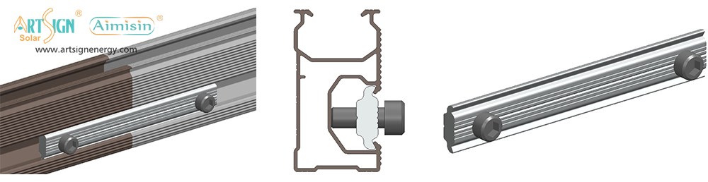 ART SIGN aluminum pv mounting rail AS-DR-01A