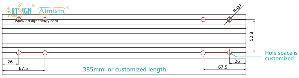 ART SIGN solar rail less mount SR-12# size