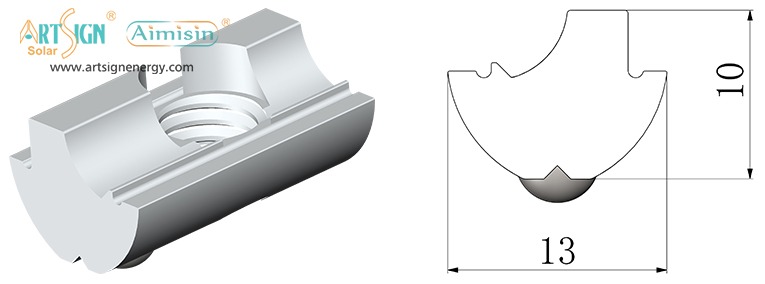 ART SIGN solar aluminum rail G nut