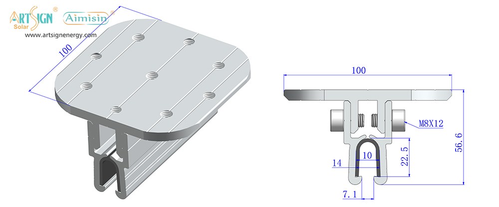 ART SIGN solar bracket AS-ARH-08C size